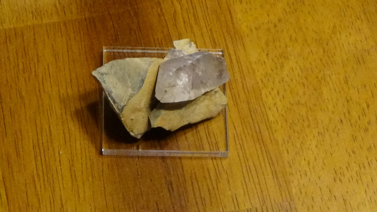 Rare Book Cliff Barite symmetrical crystal in matrix.  59 grams. Mounted for display.