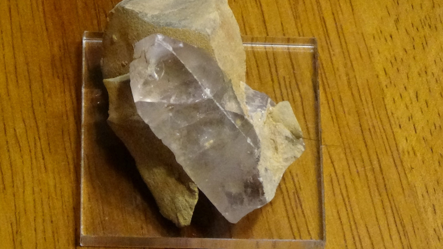 Rare Book Cliff Barite symmetrical crystal in matrix.  59 grams. Mounted for display.